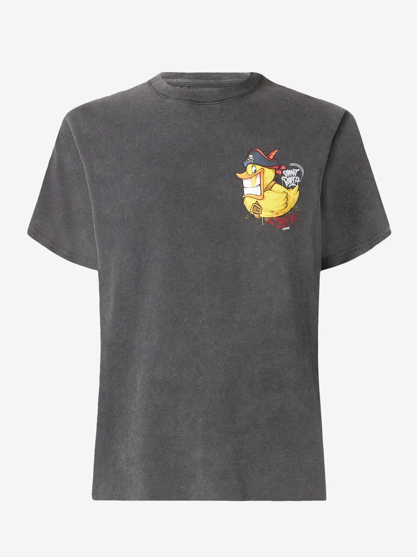 Heren katoenen T-shirt met Captain Duck-print op de voor- en achterkant | CRYP