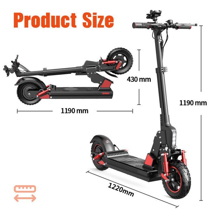 Patinete elétrico dobrável AGILERIDE AS-P2 de 10 polegadas, autonomia de 30 a 40 km, bateria de 48 V 15 Ah, motor de 800 W.