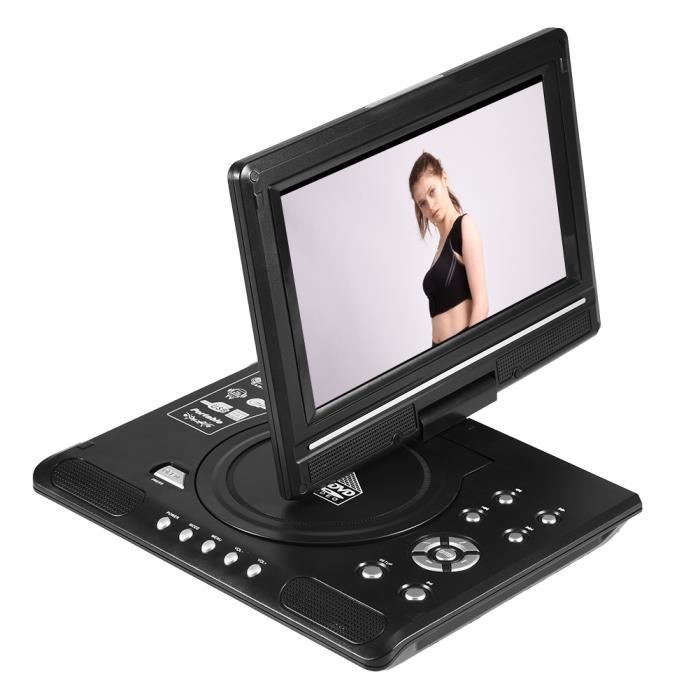 Lecteur DVD Portable Ecran Rotatif 9 pouce,large LCD Lecteur de radio FM Carte SD USB(EU plug) HB044