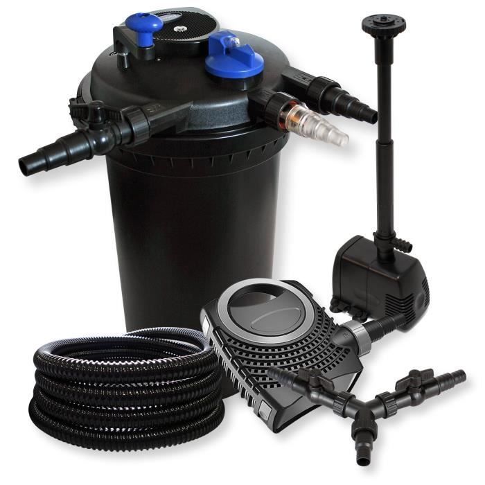 Kit filtration bassin à pression SunSun - 30000l 18W UVC NEO10000 80W Pompe 25m Tuyau Fontaine
