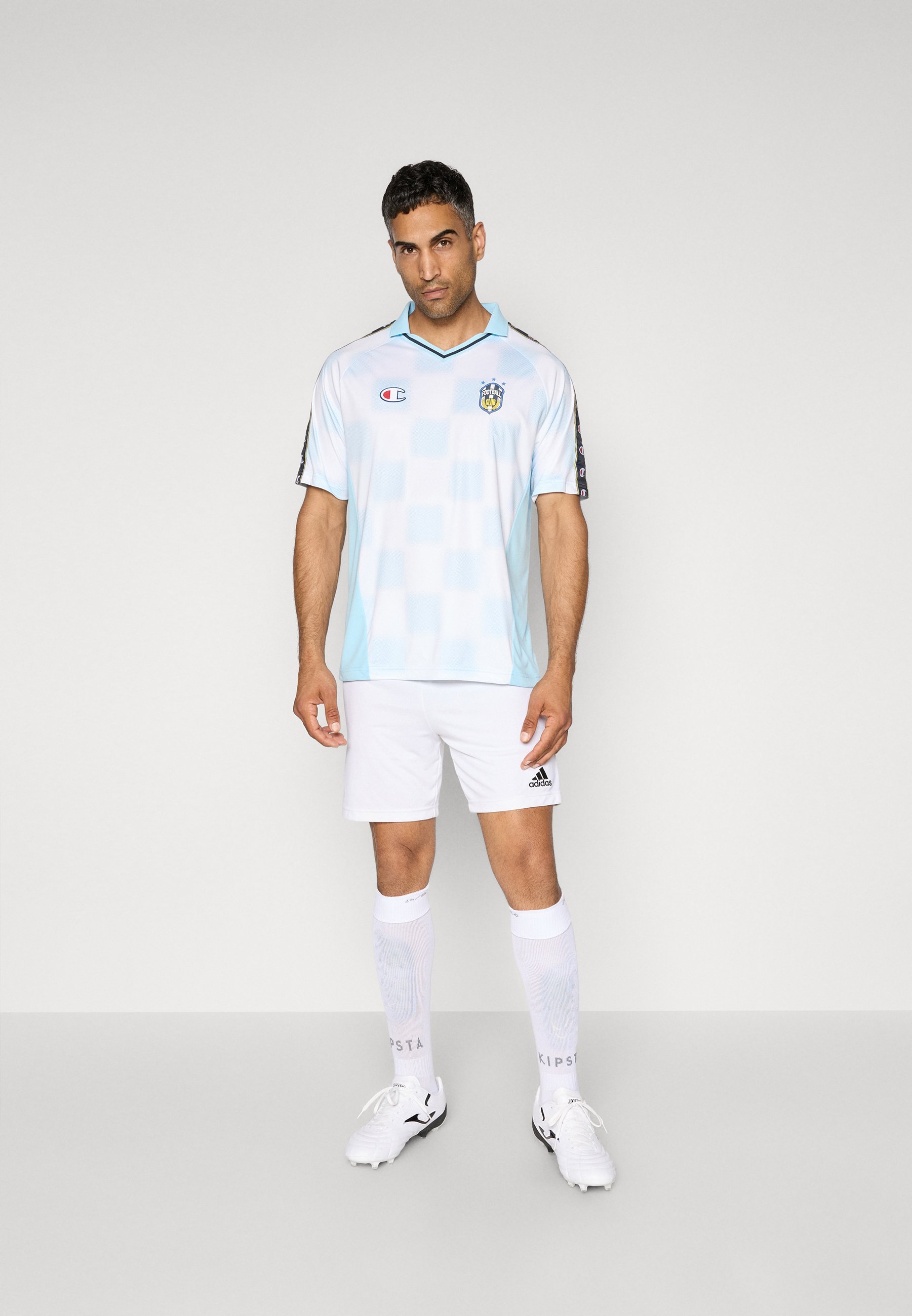 Champion SPORTS HERITAGE FOOTBALL - T-shirt met print - lichtblauw