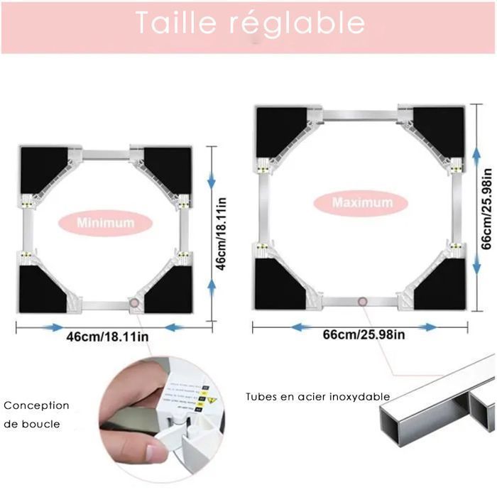 Kit de Superposition Universel - AUTRES - Taille réglable 46-66cm - Plastique durable - Acier inoxydable