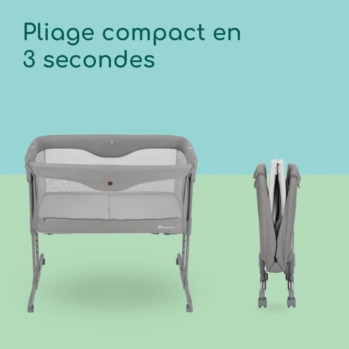 Amara 2-in-1 Babybett und Beistellbett, von Geburt an bis 6 Monate, getöntes Grau