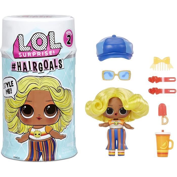Muñeca sorpresa - LOL Surprise - Serie Hairgoals 2 - 15 sorpresas - Cabello real - Accesorios para el cabello