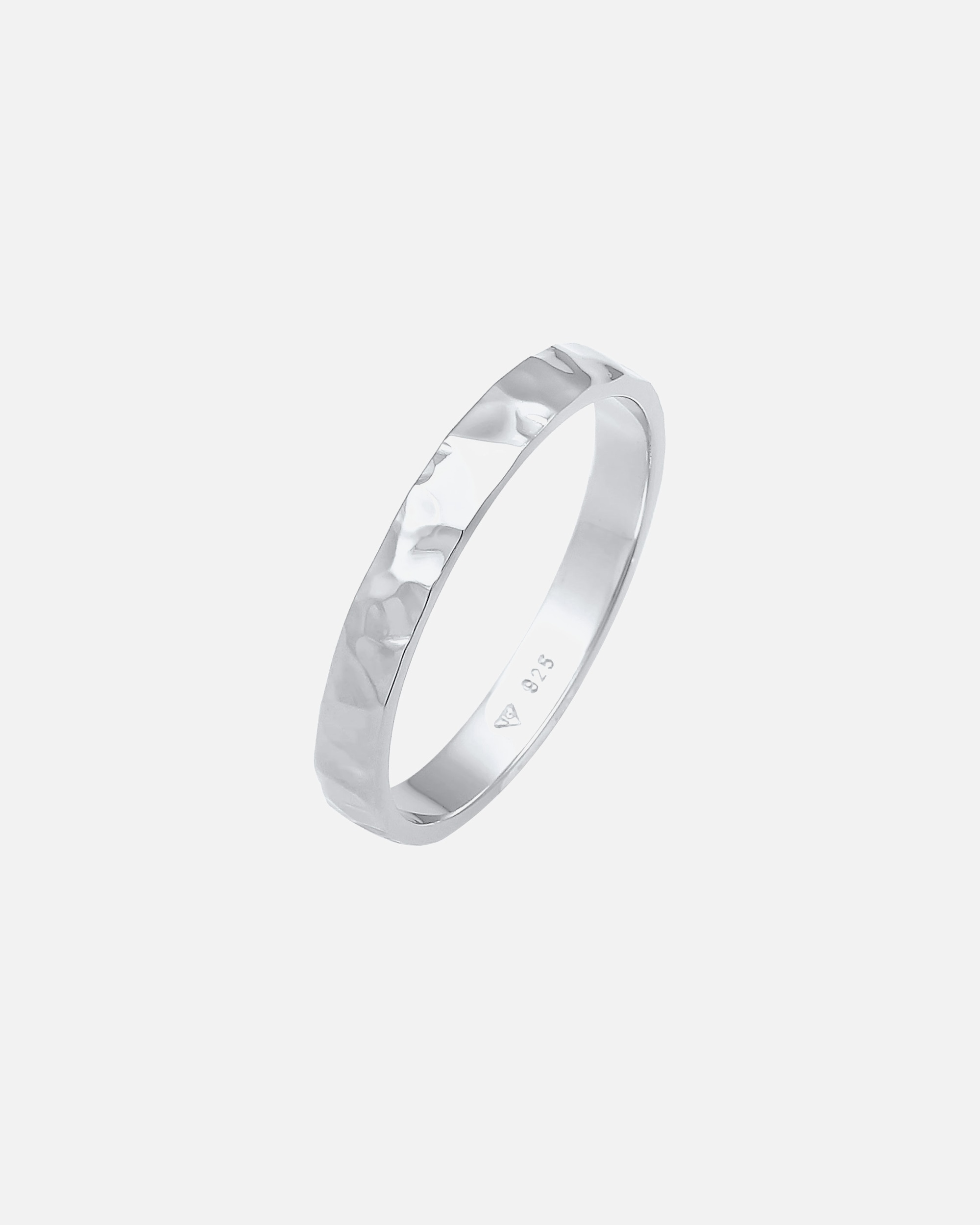 Elli Femmes Bande Basique Fin Martelé Tendance en argent sterling 925