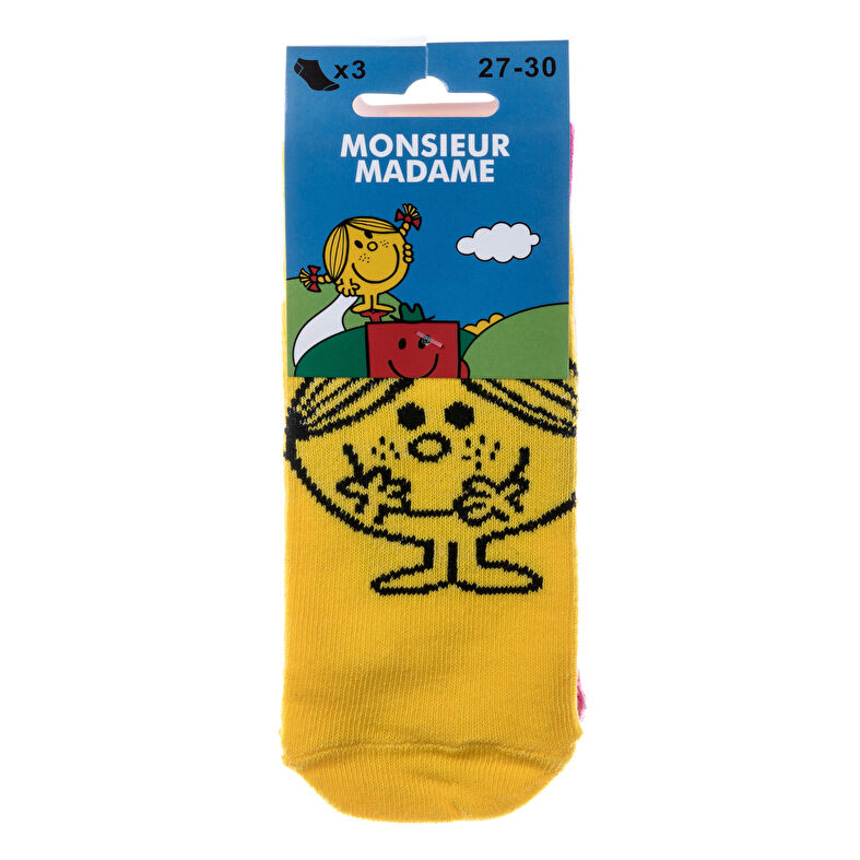 Rosa flickstrumpor Mr. Men och Little Miss - 3-pack