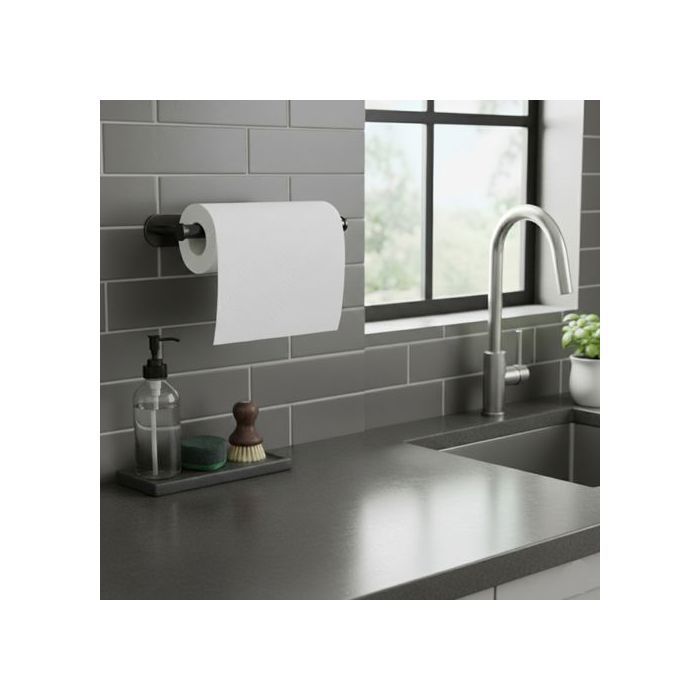 Ensemble d'accessoires de salle de bain - BOTLE - Noir - Acier inoxydable - Design moderne - Montage facile