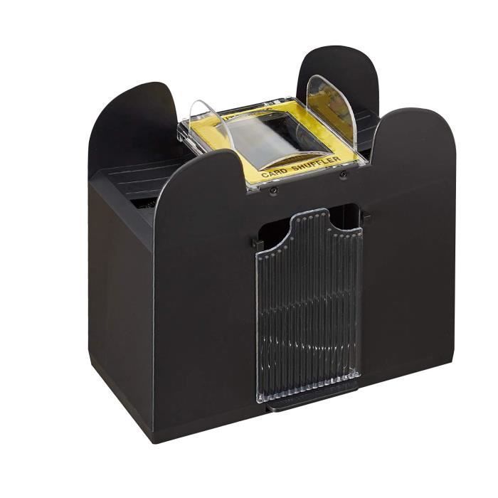 Barajador de cartas Relaxdays, mezclador eléctrico de cartas a pilas, 6 barajas b1511