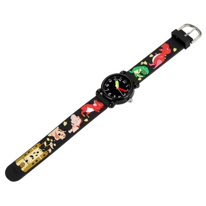 Kinderhorloge - Qiilu - Dinosaurus - Waterdicht - PVC-bandje - Quartz uurwerk