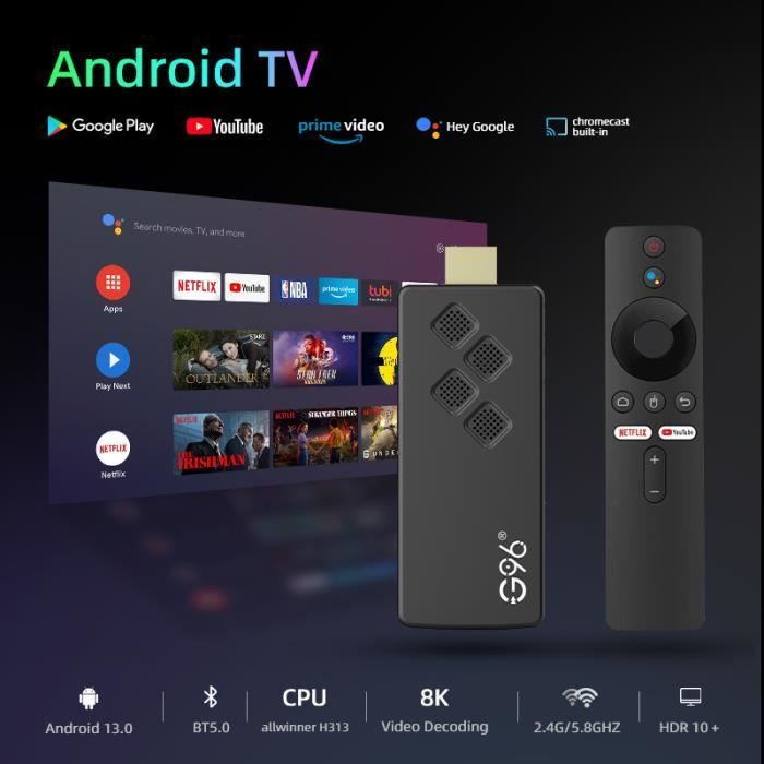 G96 H313 TV Stick TV box 2G + 16G HD multimedia TV box 2.4G WIFI dual band Android Voice remote control