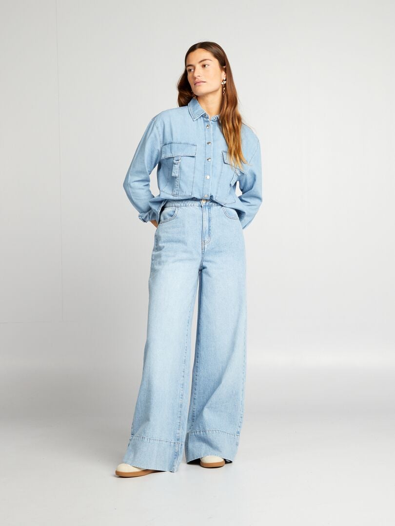 Pantalones vaqueros anchos/holgados - AZUL