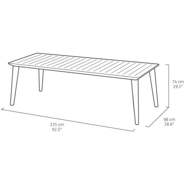 Garden table - rectangular - white - resin - 8 to 10 people - Lima - Allibert by KETER