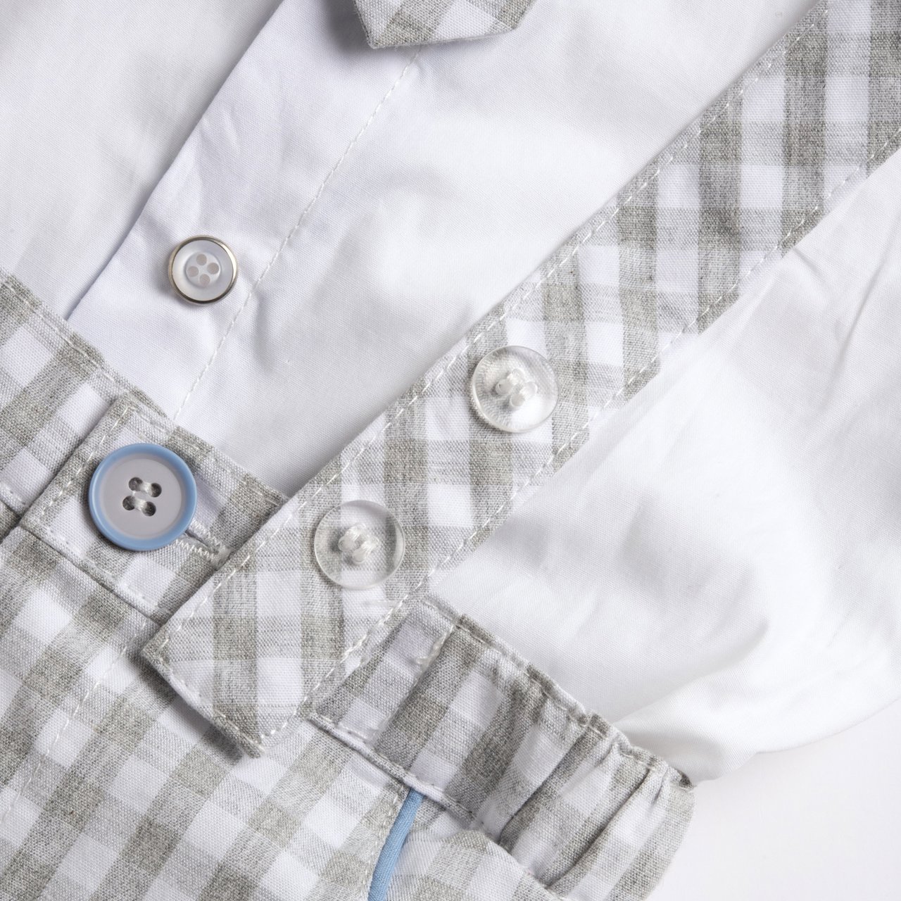 Geruite blouse en korte broek set