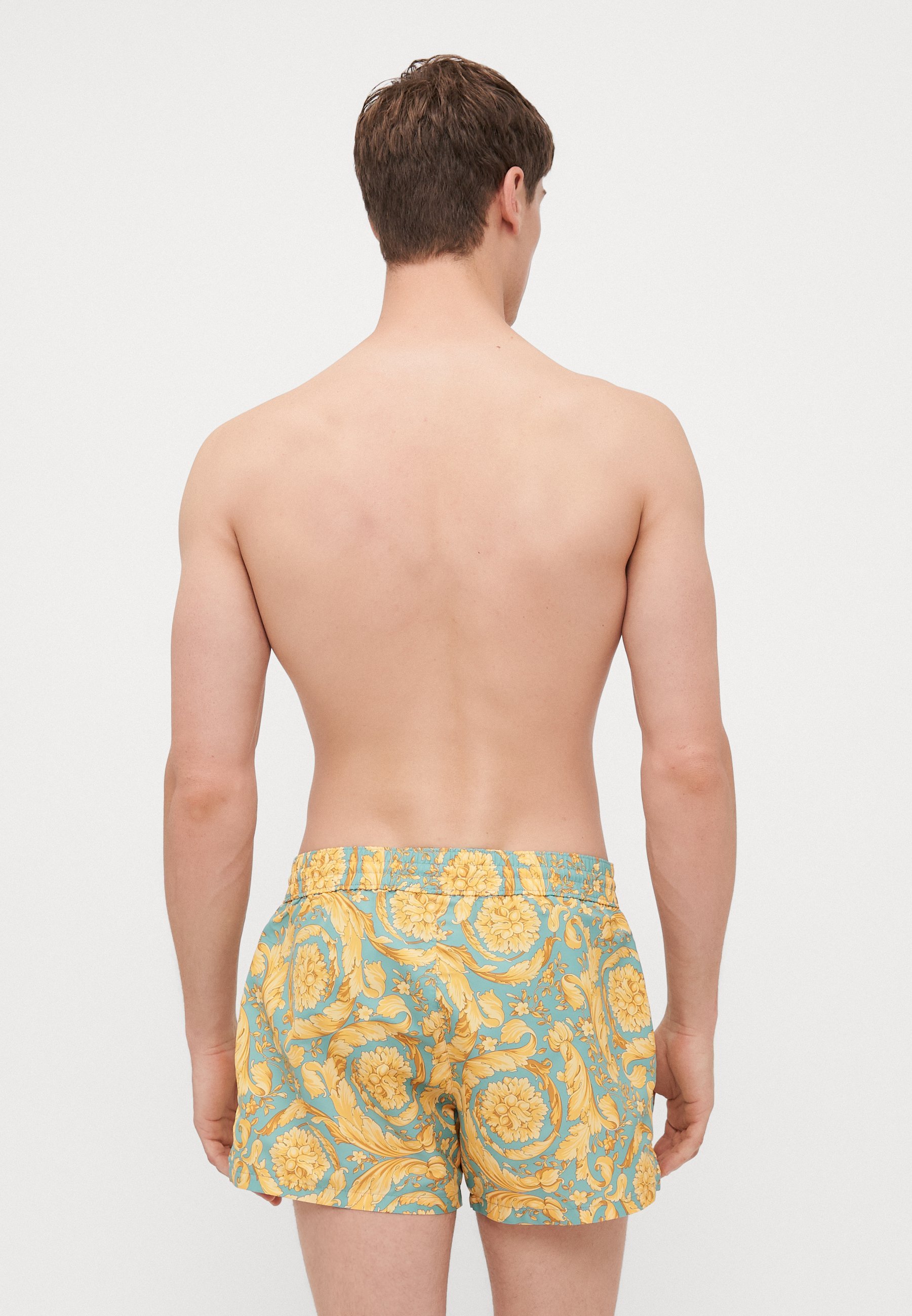 Versace SWIM BOXER GOLFO ALL OVER BAROQUE PRINT - Pantaloncini da bagno - verde mare/oro
