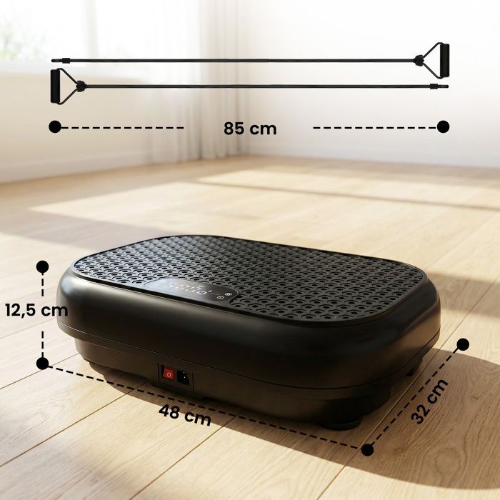 Plateforme vibrante fitness - SPORTNOW - 200W plaque vibrante 120 vitesse 5 programmes - acier - 48 x 32 x 12,5 cm - noir