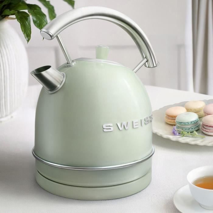 Vintage Vattenkokare - SWEISS - KTL7 - 2200 W - 1,8 L - 360° Vridbar Bas - Grön