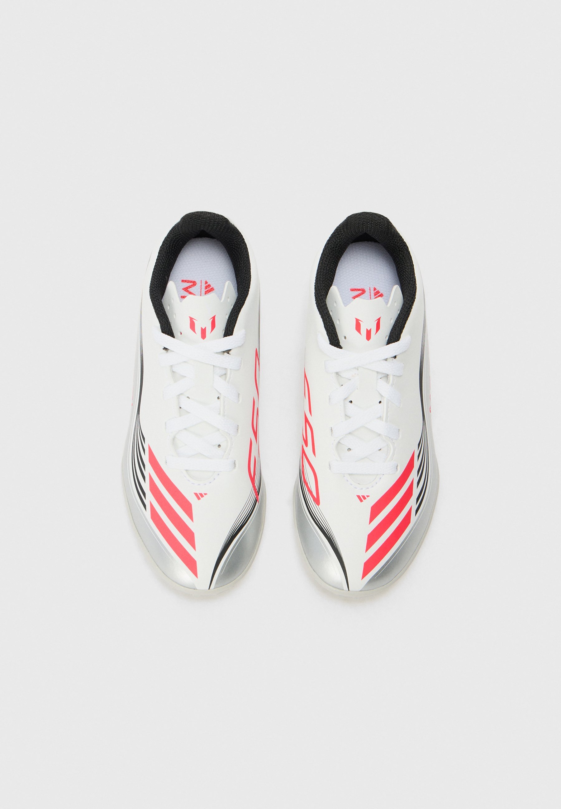 adidas Performance F50 MESSI CLUB UNISEX - Gyvūno futbolo bateliai - balti/skaidriai raudoni/sidabro spalvos
