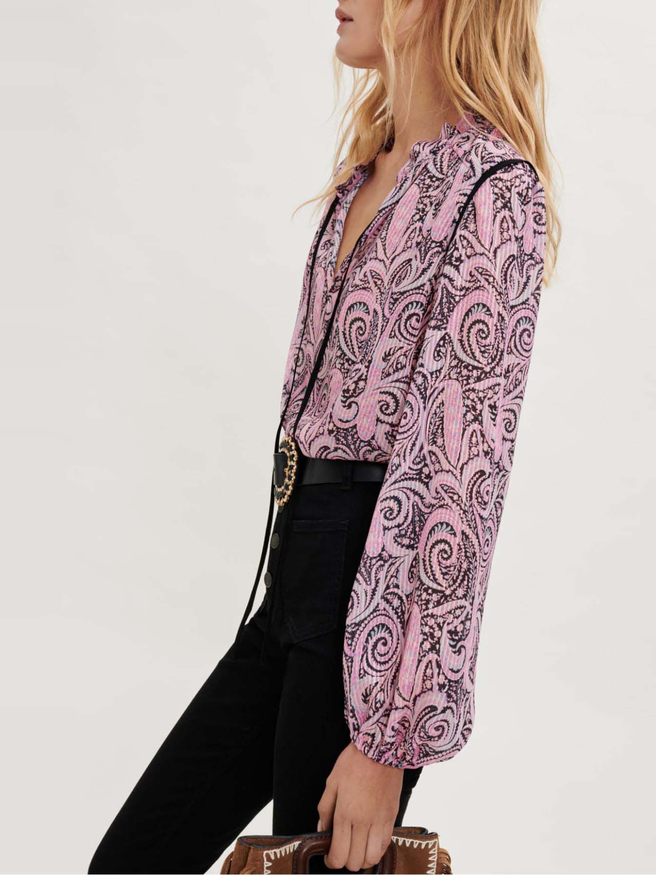 Luchtige blouse met paisleyprint - Paisley rose