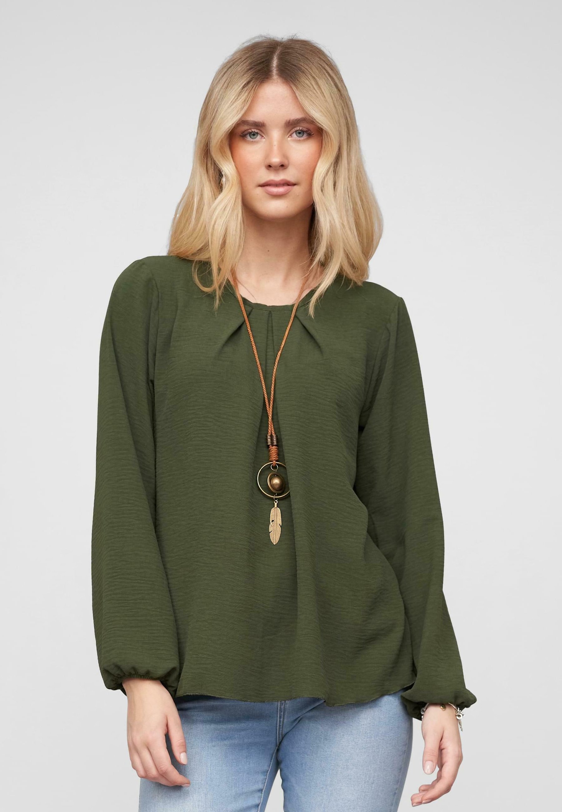 Cloud 5ive Blouse met lange mouwen - olijfgroen