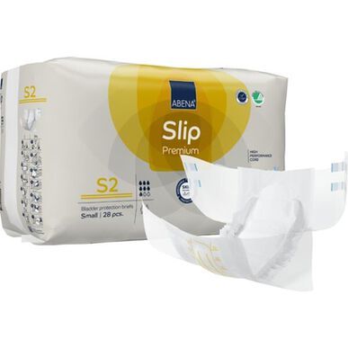 Pañal para incontinencia transpirable Abena Slip Premium High Performance Core, talla pequeña, 28 unidades.