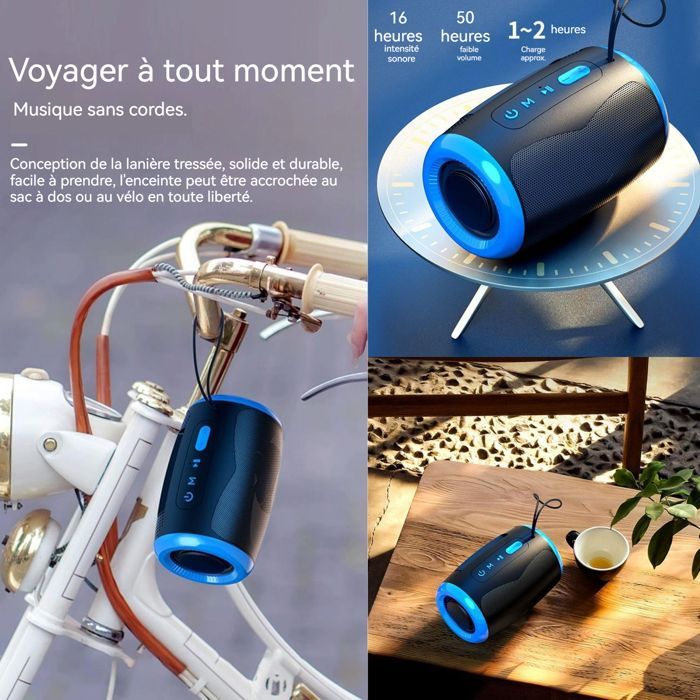 Altavoz Bluetooth inalámbrico LCC® KAI 2 con diseño de cápsula, compatible con smartphones/tabletas y reproductores de MP3, incluyendo iPhone - Negro