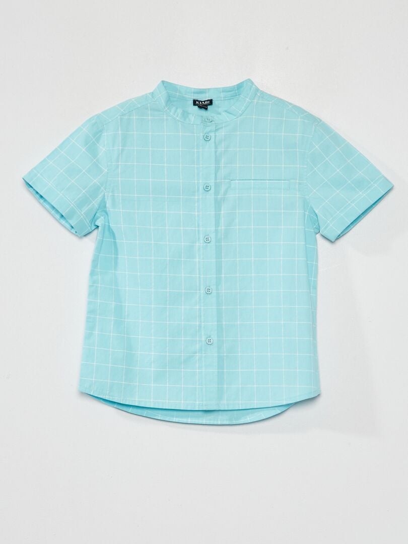 Camisa de manga corta con estampado - AZUL
