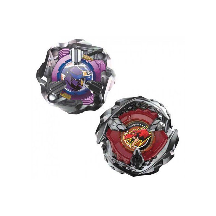 Conjunto de Beyblade 2 Piões: Beat Tyranno 4-70Q e Knife Shinobi 4-80HN - Tipo ataque e defesa + 1 carta Tigre