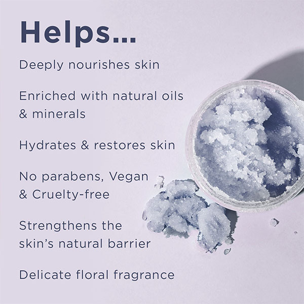 Exfoliante corporal de sal del Mar Muerto PraNaturals 500 g - Lila