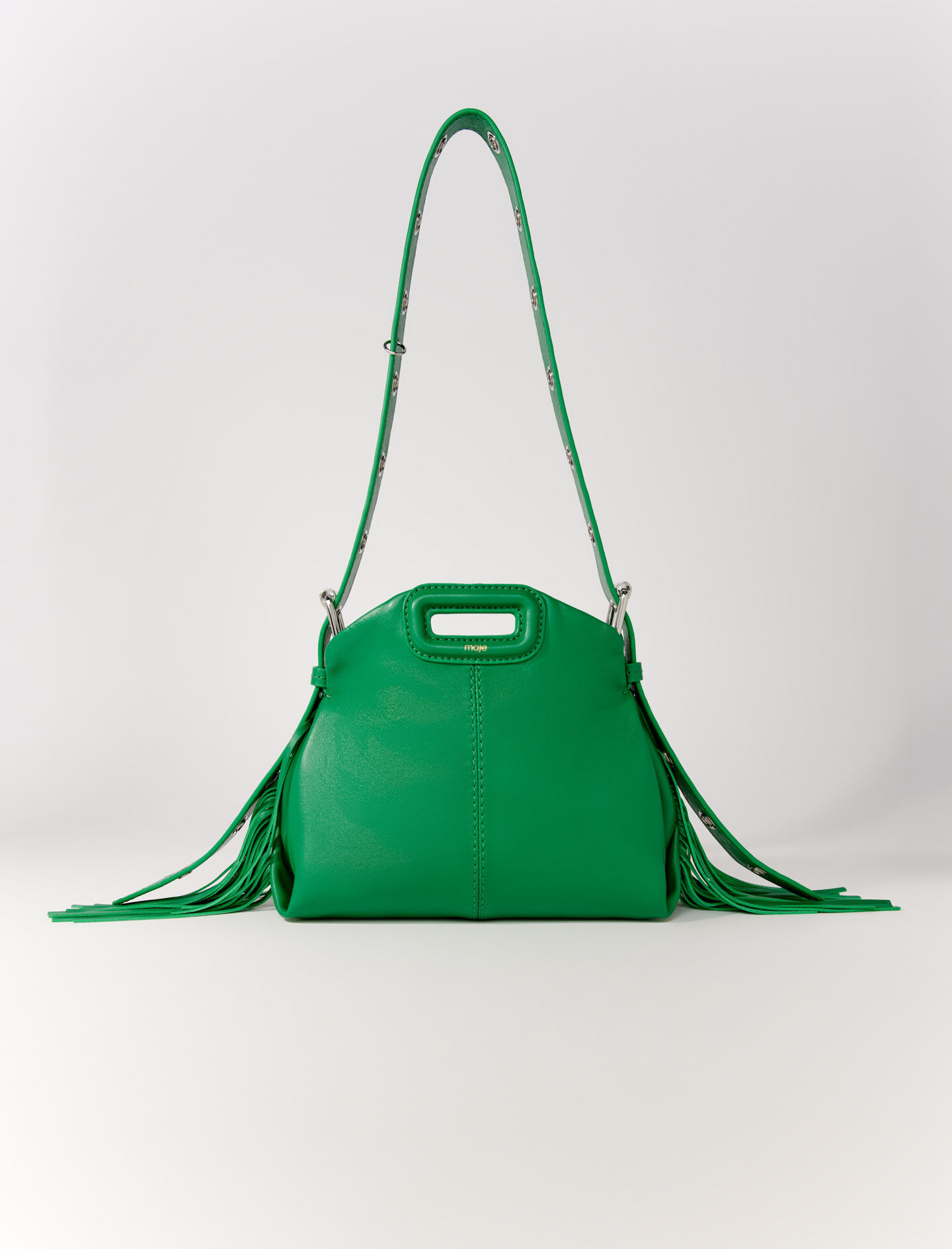 Miss M mini handtas van glad leer - Groen