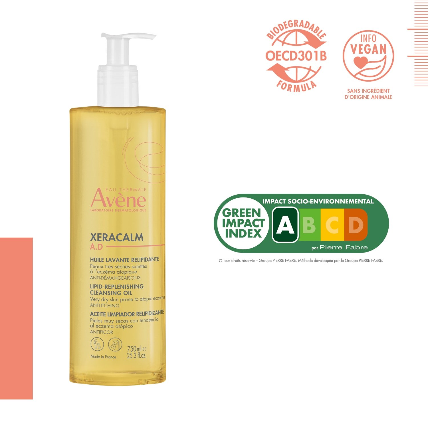 Avène Duschöl XeraCalm AD ulje za čišćenje lica koje obnavlja lipide - 400 ml