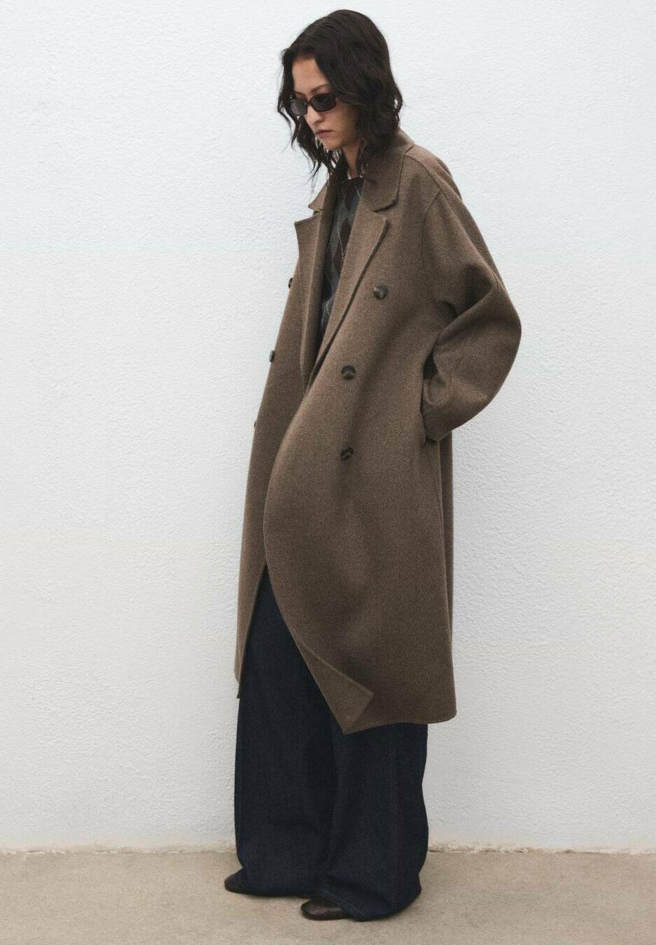 Mango Classic coat - medium brown