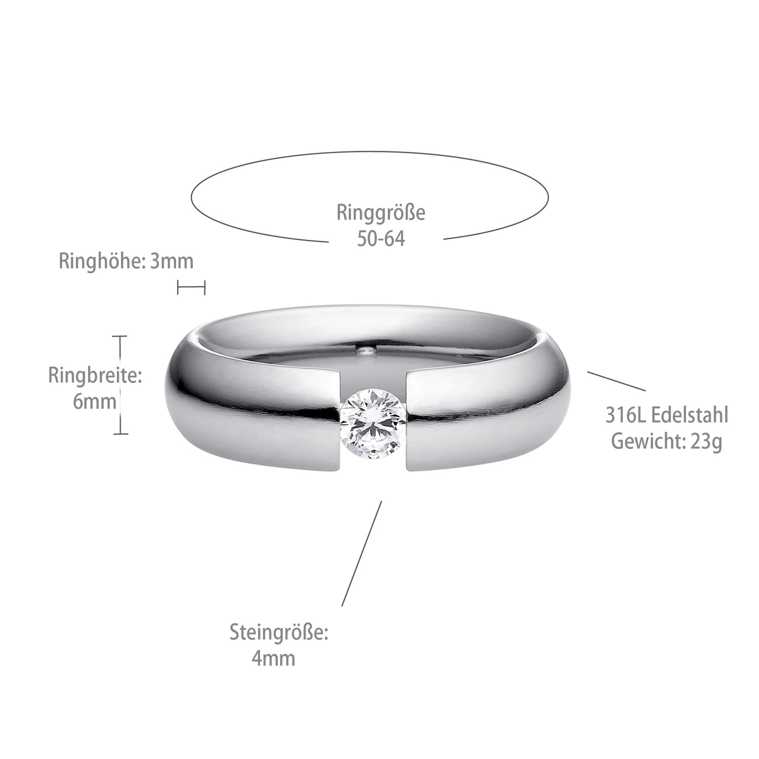 Heideman Bague Intensio blanc