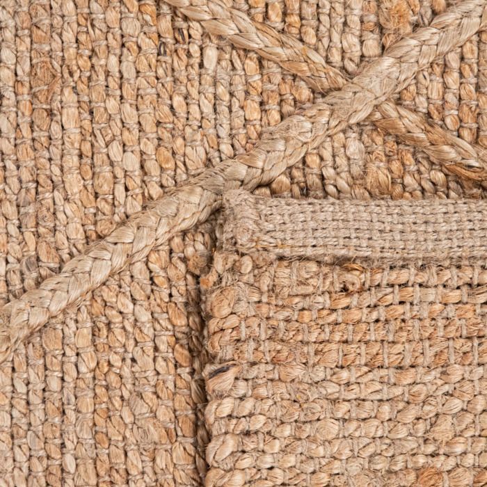 Alfombra de salón de pelo corto hecha a mano - PACO HOME - Diseño escandinavo - Efecto 3D - Beige - 60x100 cm - 100% yute
