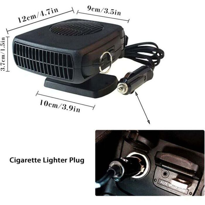 Calefactor para coche de 12 V - MICH® - 150 W - Descongelación rápida - Rotación de 360° - Ventilador portátil - ABS de alta calidad