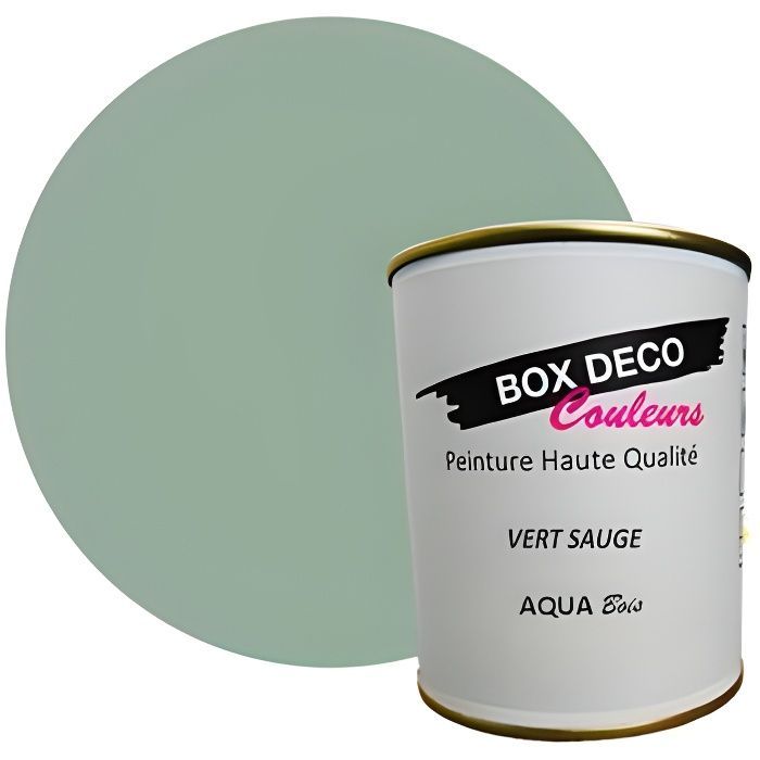 Sage Green Färg för inomhusbruk i trä och möbler, akrylbaserad, sammetsatinfinish, Aqua Bois - 750 ml - 9 m