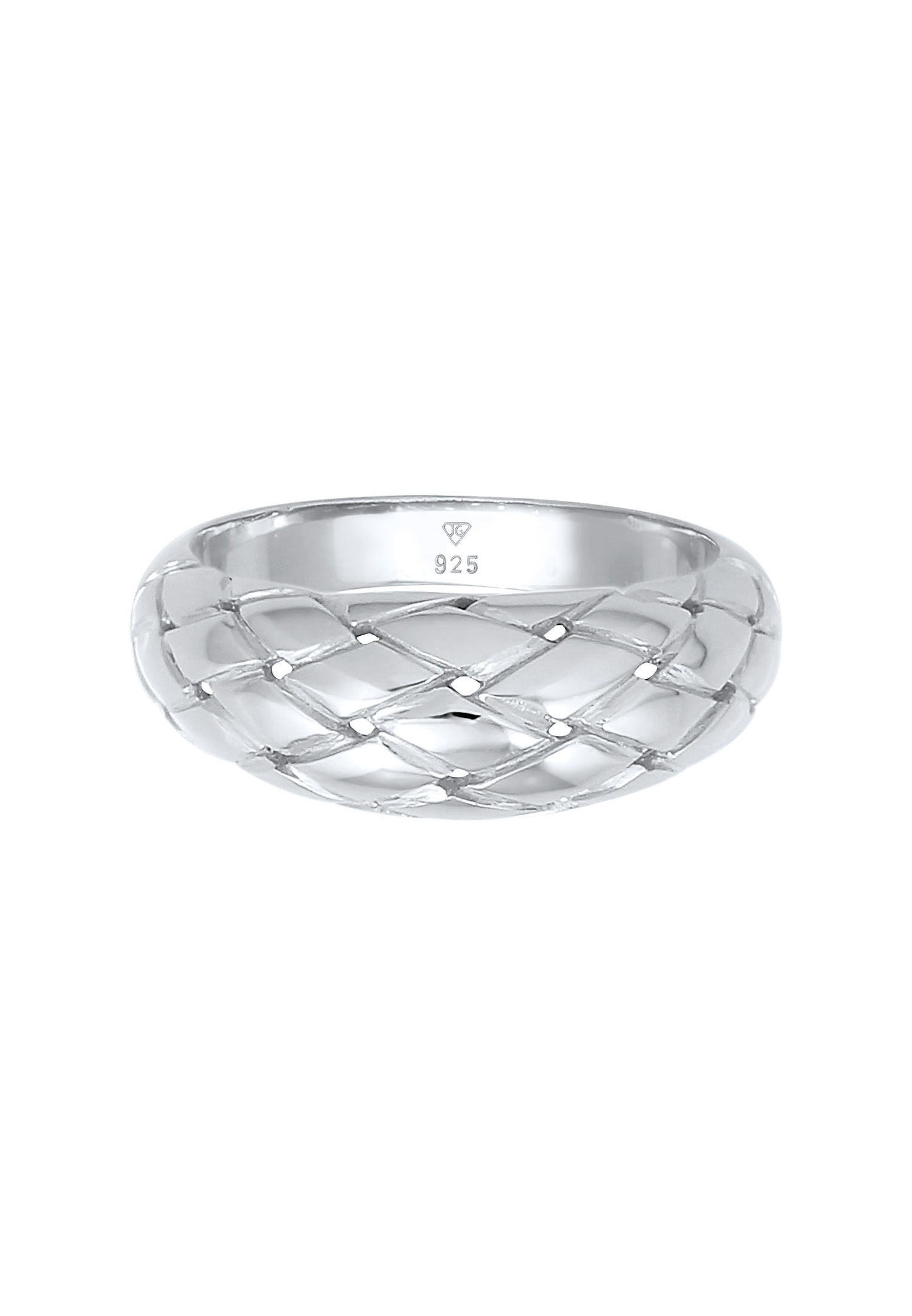 Elli Bague pour femme Rhomb Raffinée Chunky Trend Blogger en argent sterling 925 plaqué or