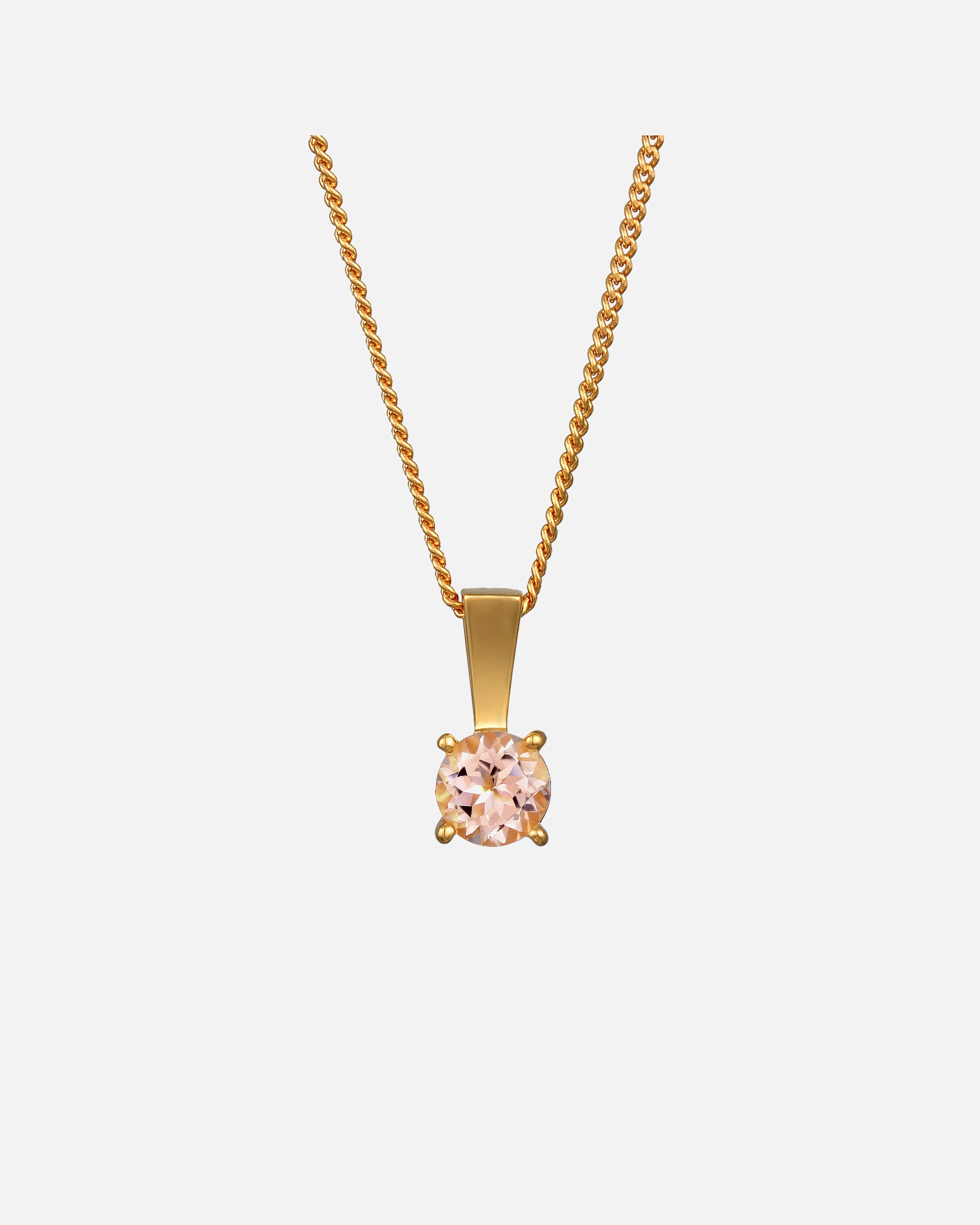 Elli PREMIUM Femmes Pendentif Solitaire Elégant avec pierre précieuse Morganite en argent sterling 925 plaqué or