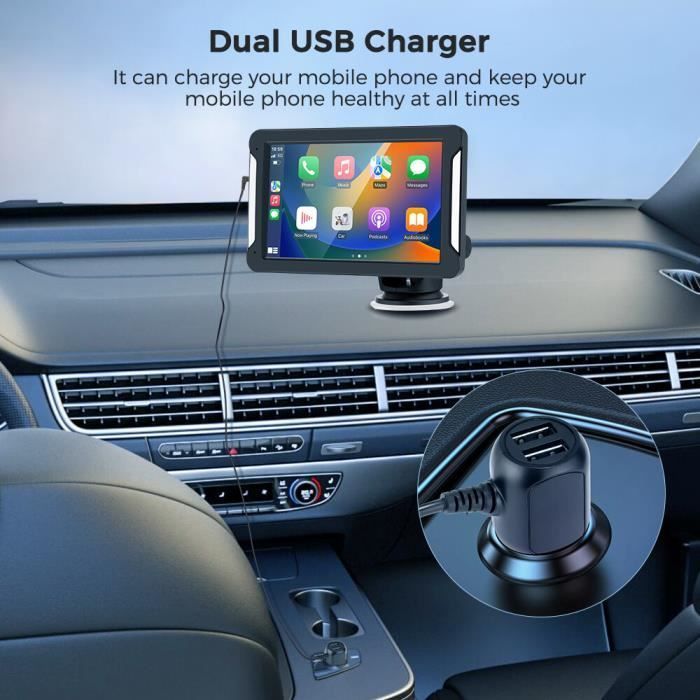 GEARELEC 7-Zoll-Autoradio mit CarPlay, Android Auto, Dashcam, Bluetooth und WLAN