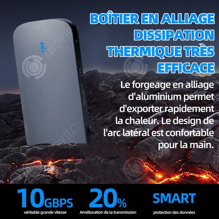 INN 1TB External Hard Drive USB 3.1 Type-C 32MB High-Speed Transfer 7200RPM Write Portable SSD Compatible with PC