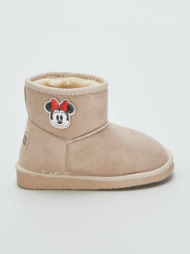 Minnie Mouse gewatteerde pantoffels - Taupe