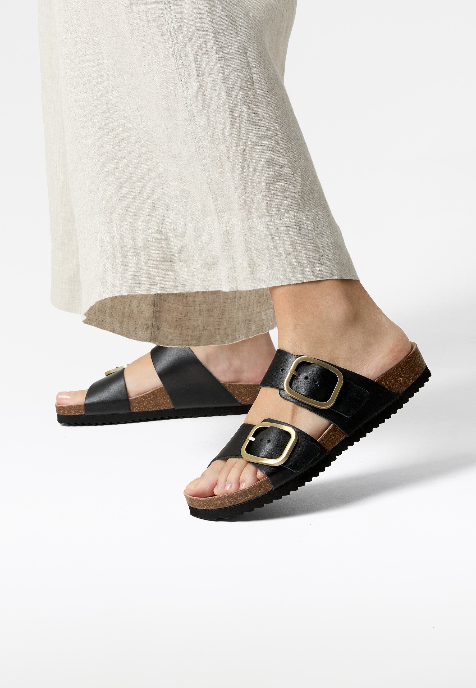 OYSHO BUCKLE - Muiltjes - zwart