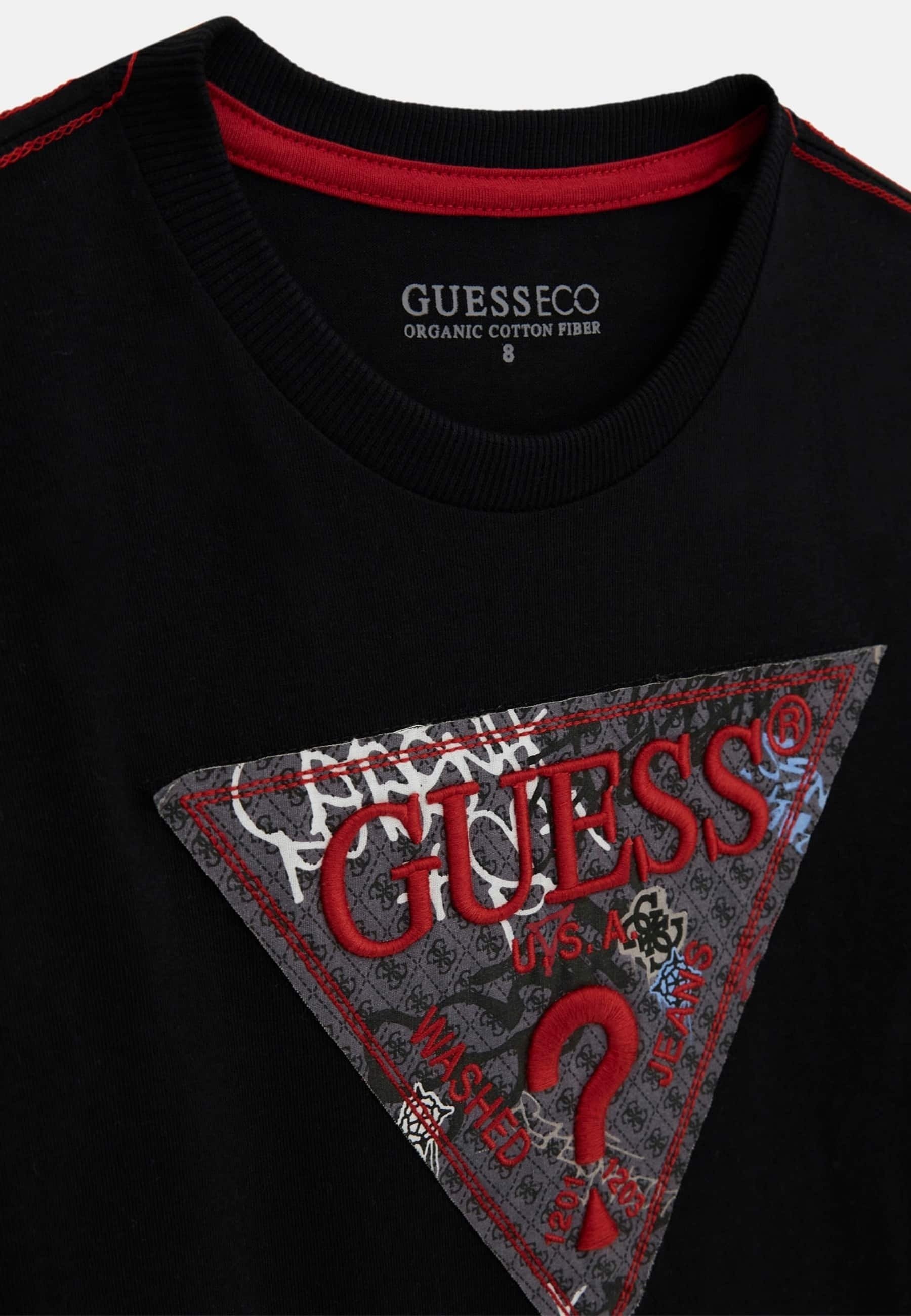 Guess LOGO-DREIECK - Top met lange mouwen - zwart