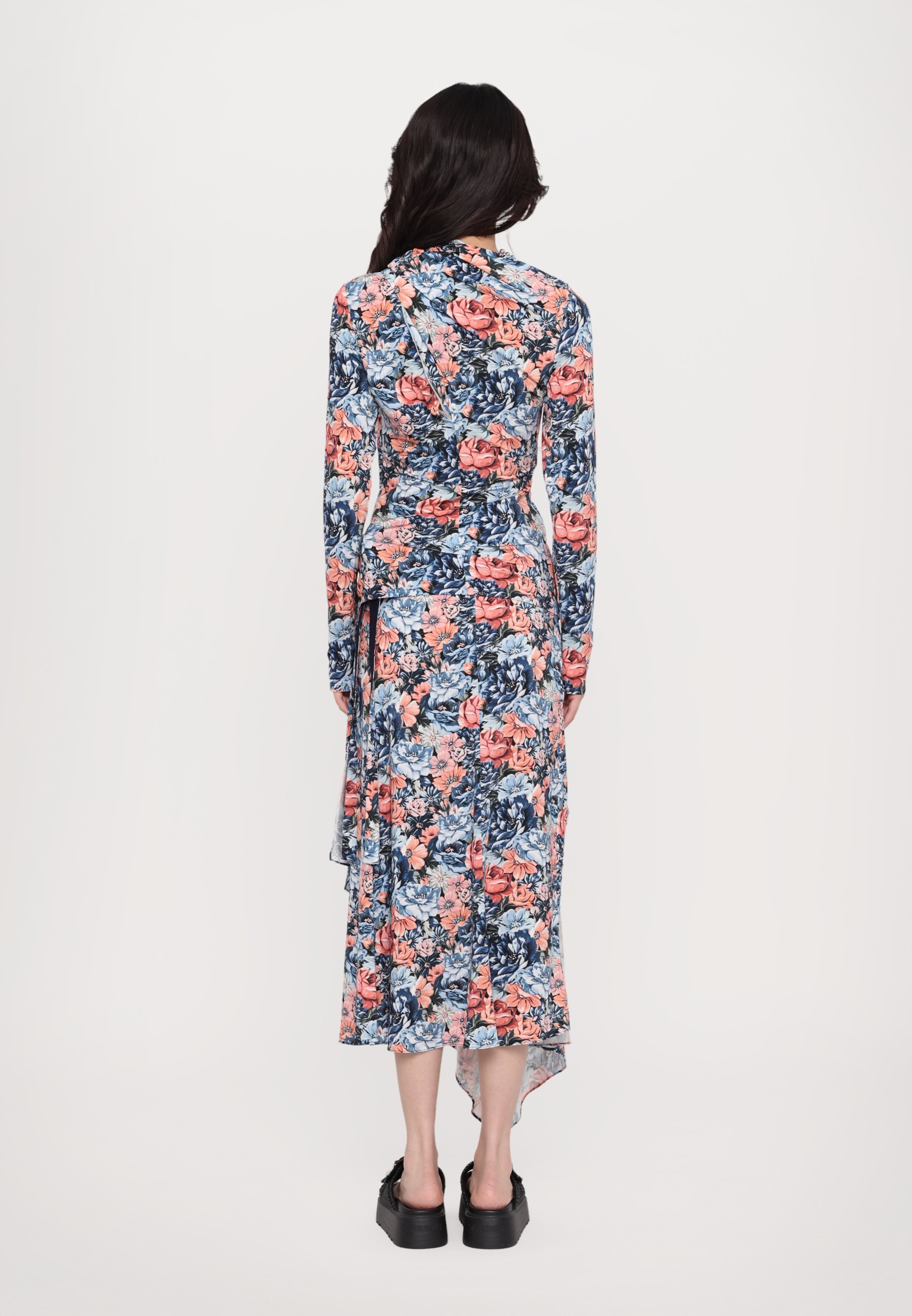 Rabanne top met lange mouwen - English Tapestry/roze/blauw/groen