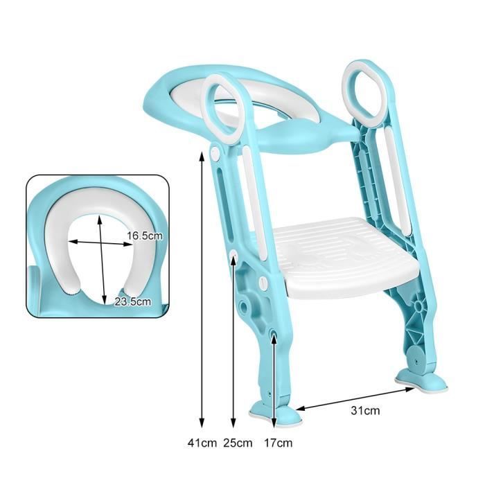 Reductor de asiento de inodoro GOLDCMN - Reductor de asiento de inodoro para bebés con reposapiés / Asiento de inodoro plegable para niños / Elevador de asiento de inodoro