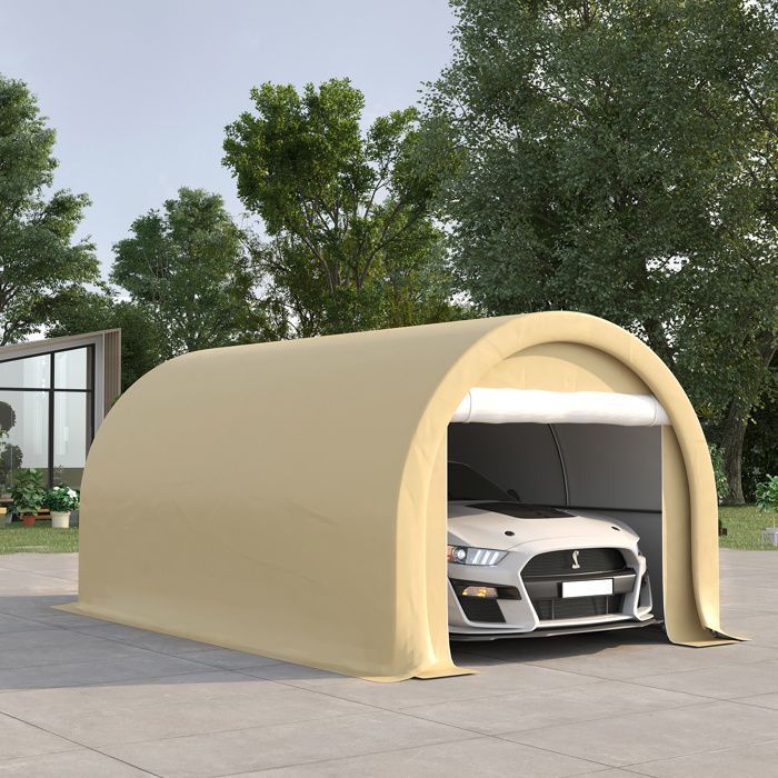 Posto auto coperto - Outsunny - 500x300x240cm - PE - beige