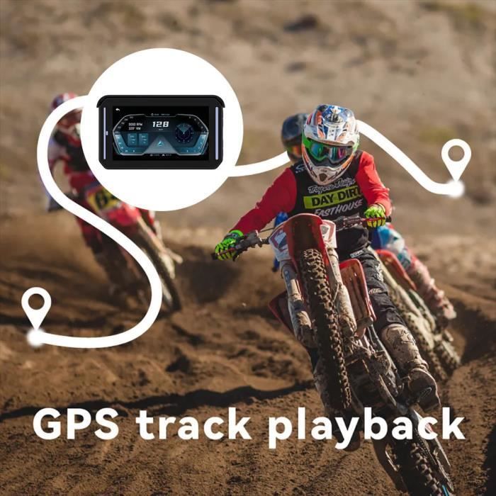 Motorrad-GPS-Display – HELLOVE – 5 Zoll – IP67 wasserdicht – Kabelloses CarPlay/Android Auto – Fahrtenaufzeichnung