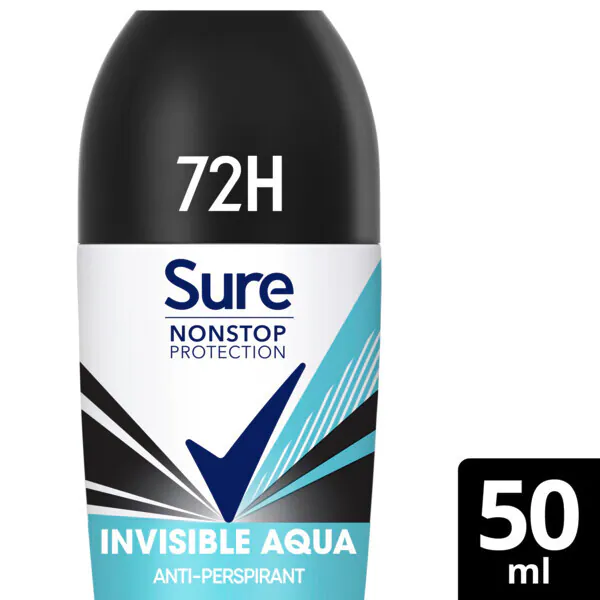 Sure Antiperspirant Deo Roll-on Nonstop Invis Aqua 50ml
