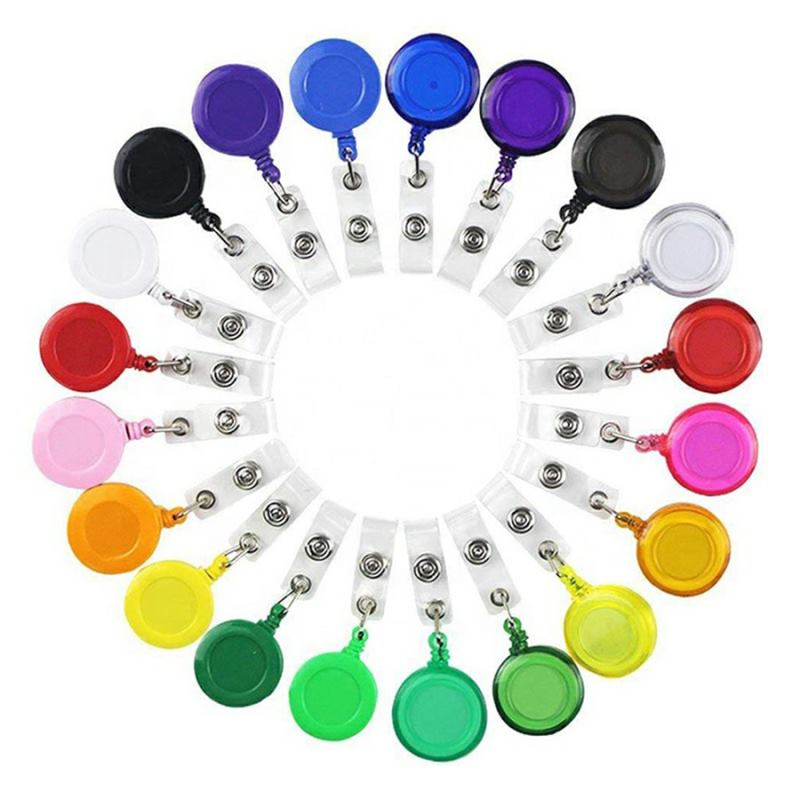 Wholesale Round Shape Yoyo Key medical badge reel Sublimation Retractable Badge holder With Metal Alligator Clip