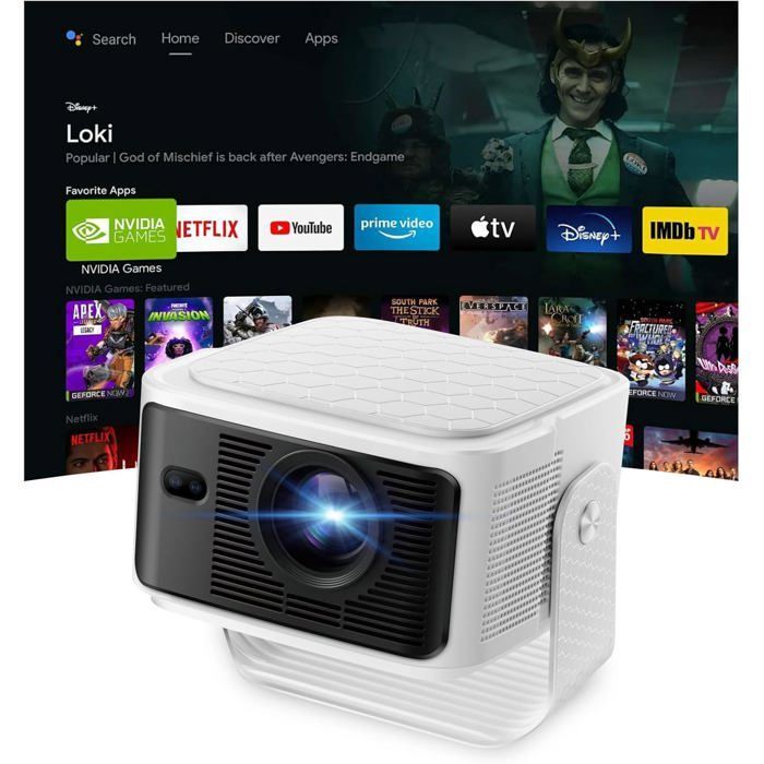 Videoproiettore portatile ZOKKO 4K - Messa a fuoco automatica - Correzione trapezoidale automatica - Connettività Wi-Fi 6