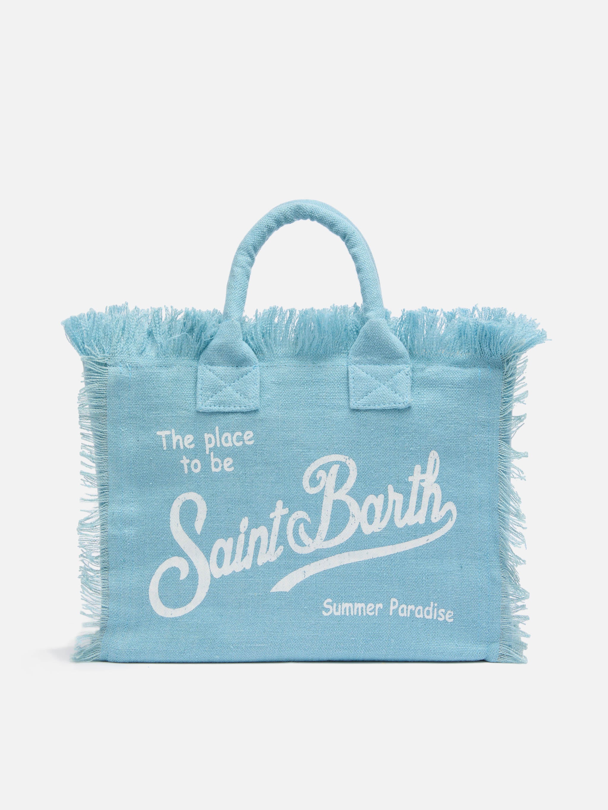 Borsa Colette in lino azzurro
